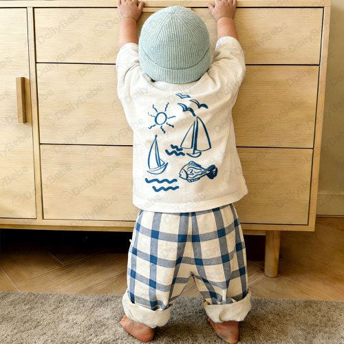 Baby & Kids Sailboat Plaid 2 Piece Set