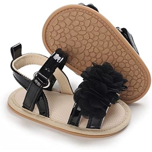 LAFEGEN Infant Baby Girls Summer Sandals Newborn Toddler First Walker Crib Dress Shoes