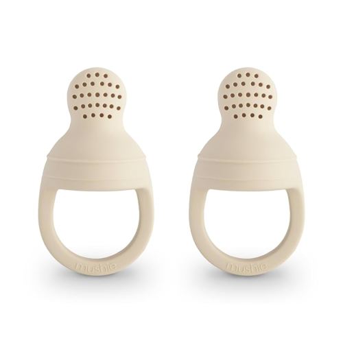 mushie Silicone Baby Fresh Fruit & Food Feeder Pacifier | 6 Months+ (Shifting Sand)