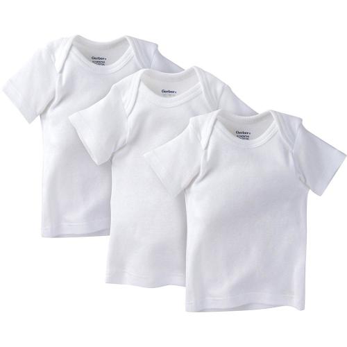 3-Pack Baby Girl & Boy White Short Sleeve Shirt | Gerber Childrenswear