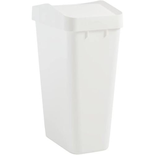 Rubbermaid Swing Top Waste Container for Home and Kitchen, Easy Access Disposal and Slim Modern Trash Can with Lid, 12.2 Gallon Capacity, White