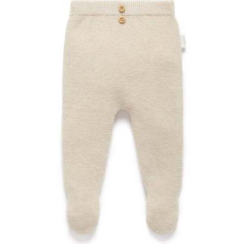 Textured Knit Legging Wheat melange - Purebaby | Maisonette
