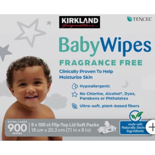 Kirkland Signature Baby Wipes Fragrance Free, 900-count