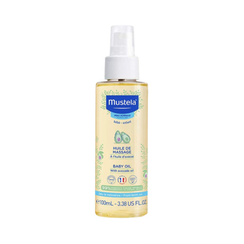 Mustela Moisturizing Oil for Massage - with Natural Avocado, Pomegranate & Sunflower Oil