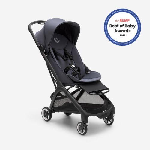Bugaboo Butterfly seat stroller stormy blue sun canopy, stormy blue fabrics, black chassis