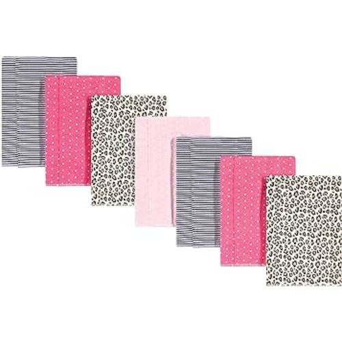 Hudson Baby Unisex Baby Cotton Flannel Burp Cloths, Leopard, One Size
