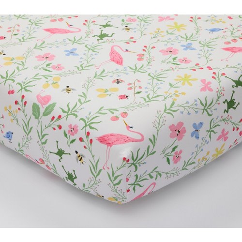 Penelope Floral Organic Crib Fitted Sheet