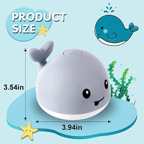 Gigilli Baby Bath Toys Gifts, Christmas Rechargeable Baby Toys Whale, Light Up Bath Toys, Sprinkler Bathtub Toys for Toddlers Infant Kids Boys Girls, Spray Water Bath Toy, Pool Bathroom Baby Toy