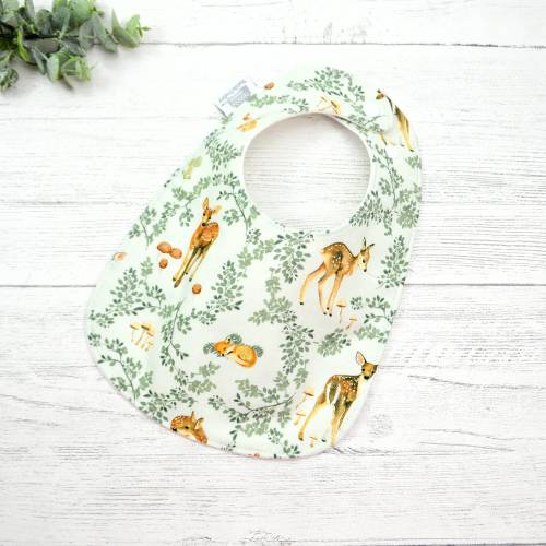Woodland animals baby bib, baby shower gift, deer bib, gift under 20, newborn baby gift, new parents, drool bib, food bib, deer, skunk, fox