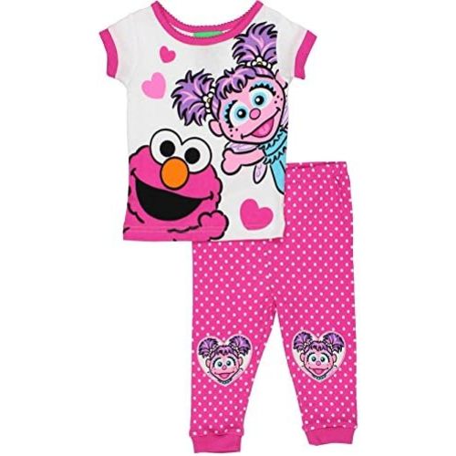 Sesame Street Elmo and Abby Cadabby Toddler Girls Cotton Pajamas Set