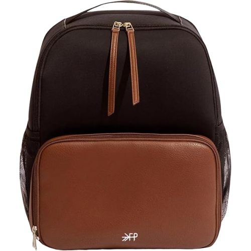 Freshly Picked Breast Pump Backpack, Wipeable Vegan Leather and Neoprene Breast Pump Bag, Fits Spectra S1 and S2, 3-Compartment, 8-Pocket