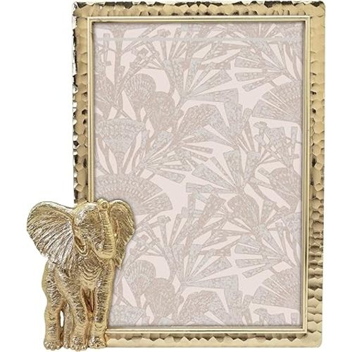 Modern Elephant Gold Picture Frame 4x6 inch for Tabletop Display Perfect for Home Decor Wedding Vacation Graduation Milestone Photo