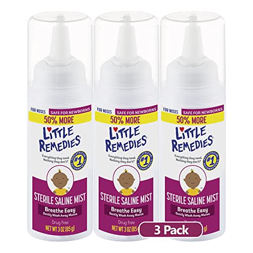 Little Remedies Sterile Saline Nasal Spray for Baby and Newborn, 3 Oz, 3 Pack