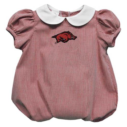 Girls Infant Vive La Fete  Cardinal Arkansas Razorbacks Puffy Bubble Dress