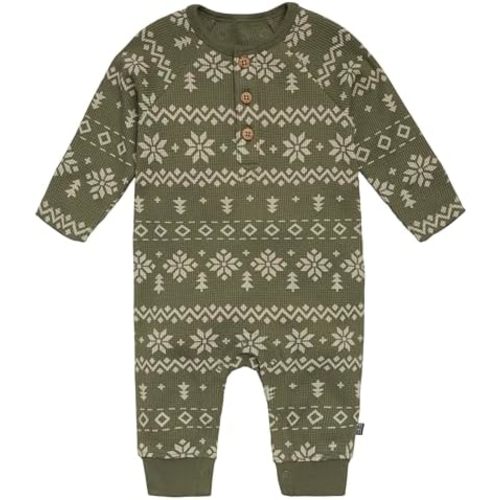 Modern Moments by Gerber Baby Henley Waffle-Knit Romper