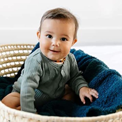 Saranoni Bamboni Luxury Bamboo Baby Blanket (Receiving (30"x40"), Nautical Blue)