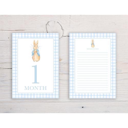 Baby Boy Monthly Milestone Cards, Peter Rabbit Milestone Cards