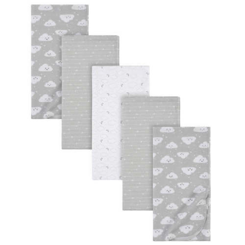 5-Pack Baby Neutral Clouds Flannel Receiving Blankets – Gerber Childrenswear