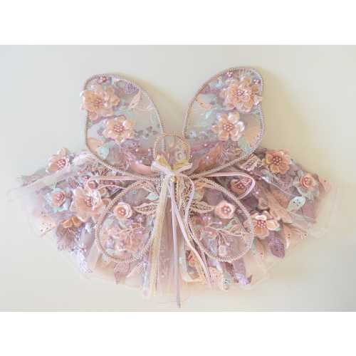 Baby Child Floral Fairy Wings dress up quality wings lace fairywing kids parties 3D floral mystical dress up birthday baby gift