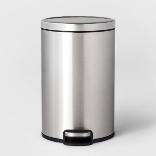 12L Round Step Trash Can - Brightroom™, Color: Silver