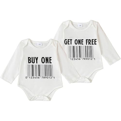 Newborn Baby Twins Clothes Funny Letter Print Romper Bodysuit Shirt Twins' Babys Gift Infant Boy Girl Fall Clothes