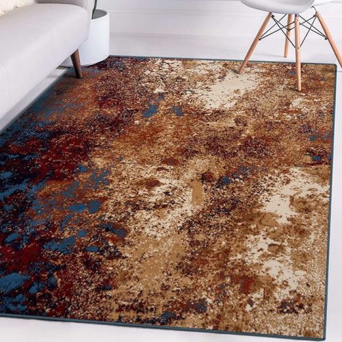 LUXE WEAVERS Modern Splatter Abstract Area Rug, Blue 6x9