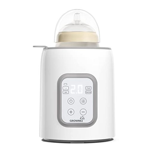 Bottle Warmer, GROWNSY 8-in-1 Fast Baby Milk Warmer with Timer for Breastmilk or Formula, Accurate Temperature Control, with Defrost, Sterili-zing, Keep, Heat Baby Food Jars Function - Gray