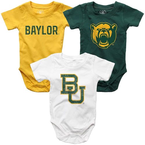 Wes and Willy Baby College Team 3 Pack of Cotton Rompers