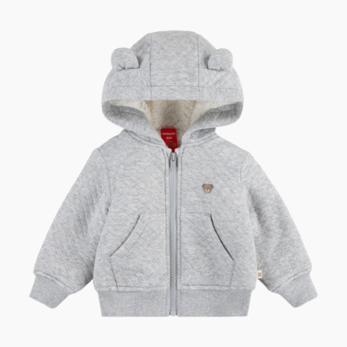 Huggies Fleece Lined Zip Up Hooded Jacket - Light Grey Heather, 3-6 M