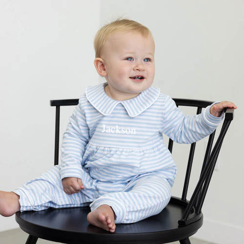 Light Blue Stripe Romper