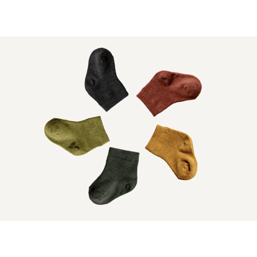 Merino Infant Nature Socks 5 pack Harakeke