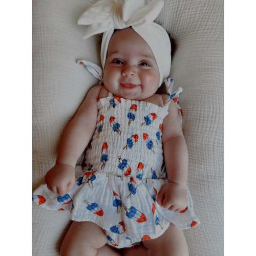 Muslin Smocked Bubble w/ Skirt, Astropops