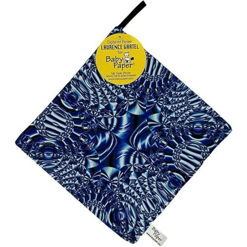 Baby Paper Larger-Sized Crinkle Sensory Toy for Babies and Children and Adults | Gartel Blue Journey Design | Non-Toxic, Washable | Great for Baby Showers