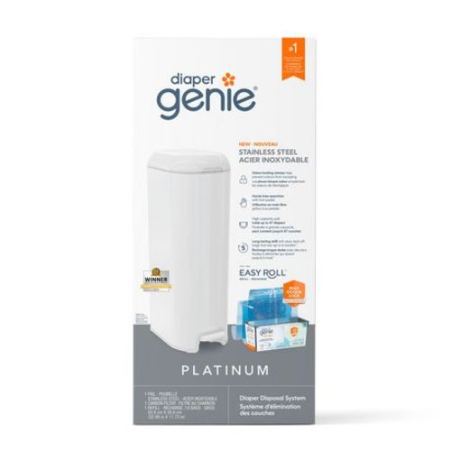 Diaper Genie Platinum- White Stainless steel