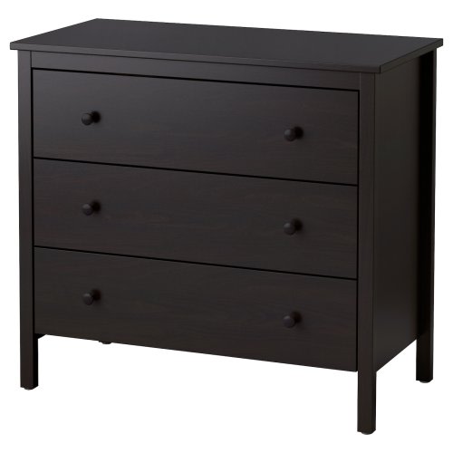 KOPPANG Dresser - Black/Brown, 3-Drawer