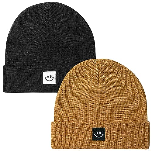 Paladoo 2Pack Baby Beanie Knit Toddler Hat for Girls Boys 0-8 Years