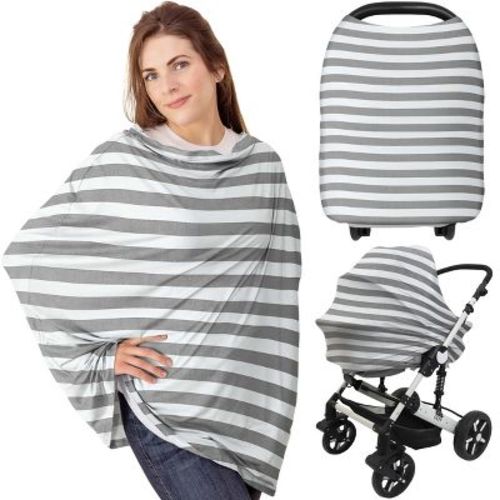 Keababies Car Seat Cover For Babies, Multi-use Nursing Cover, Infant Carseat Cover, Breastfeeding Cover, Stroller Cover (bff Gray)