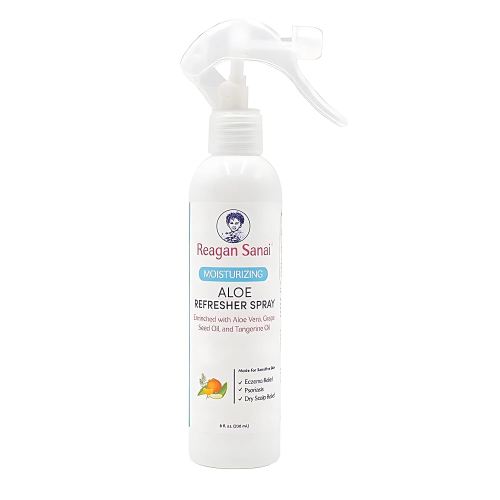 Moisturizing Aloe Refresher Hair Spray 8 oz Organic Hairspray with Strengthen Hair, Softening and Shine - Curl Enhancer Extra Hold - Hair Detangler Spray