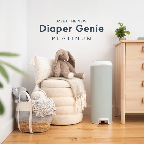 Platinum Stainless Steel Diaper Pail with Easy Roll Refill Bags - Sage Green