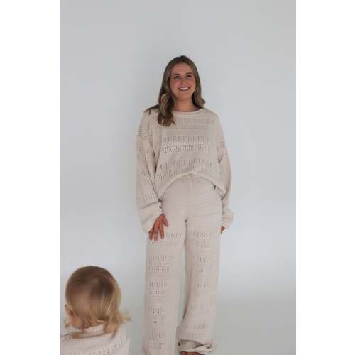 Ladies Knit Top & Pants Bundle - Vanilla Latte (XS - Pre Order Est dispatch Late July)