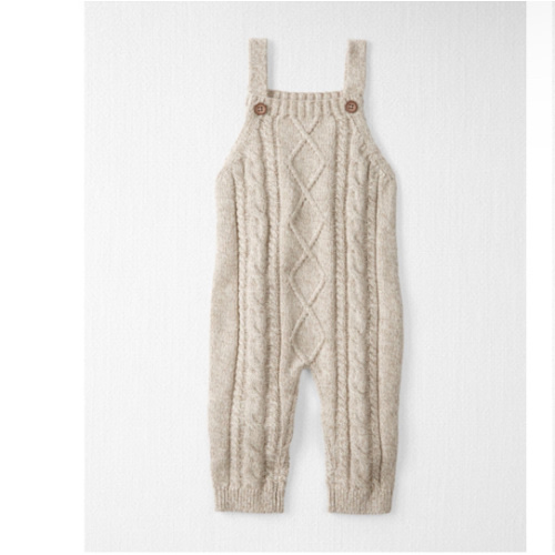 Baby Organic Cotton Cable Knit Overalls