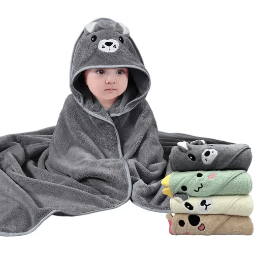 Hooded Baby Towels, 4 Packs Premium Soft Baby Bath Towels with Hood for Babies, Toddler, Infant - Ultra Absorbent, Baby Stuff Shower as Best Gifts for Boys and Girls (4Pack)