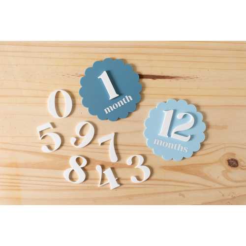 Scalloped Circle 1 Month-1 Year Milestone Markers Photo Prop