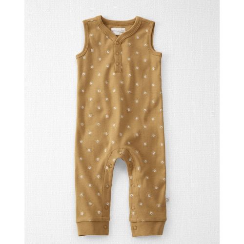 Baby Organic Cotton Rib Jumpsuit - 3M - Praire Grass Sunshine