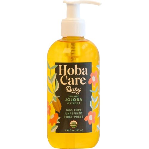 HobaCare Organic Baby Care 100% Pure Jojoba Oil - Unrefined and Cold Pressed Body & Scalp Massaging Oil for Skin, Hair, and Nails - Helps to Fight Cradle Cap and Dry Skin (8.45 fl oz / 250 ml)