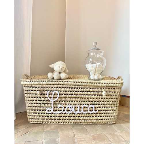 Personalized Toy Chest – Handmade Wicker Storage Box – Baby Shower Gift – Nursery Storage – Personalized Baby Keepsake