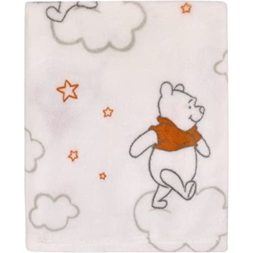 Disney Winnie The Pooh Red and White Clouds Super Soft Baby Blanket