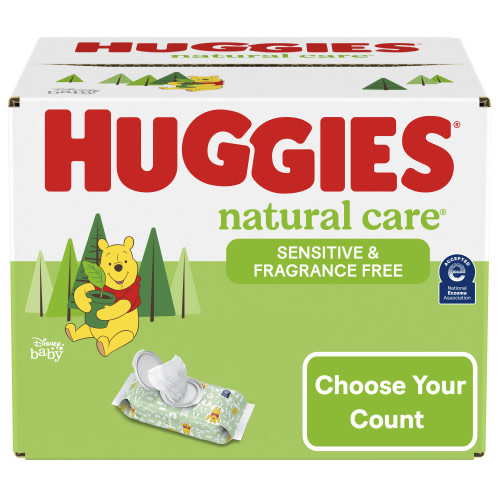 Huggies Natural Care Sensitive Baby Wipes (Options Available)