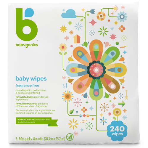 Babyganics Baby Wipes, Fragrance Free, 240 ct