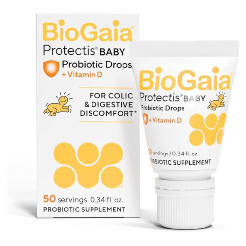 BioGaia Protectis Baby Probiotic Drops | Colic & Gas Relief + Vitamin D | Safe for Newborns | Ease Crying, Fussing, Colic, Gas, Spit-ups & Constipation | No Dairy, Soy & Gluten | 50 Day Supply | 10mL